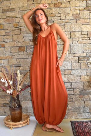 Rosa Balloon Jumpsuit Rust